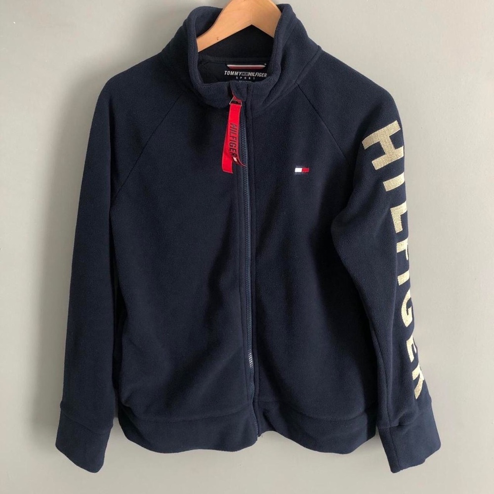 (Women’s L) Navy Tommy Hilfiger fleece Jacket